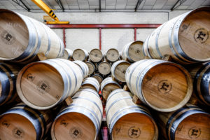 Barrels in the cellars of the wine brand Alejandro Fernandez of denomination of origin Ribera del Duero in Valladolid Spain Europe Barrels in the cellars of the wine brand Alejandro Fernandez of denomination of origin Ribera del Duero in Valladolid Spain Europe